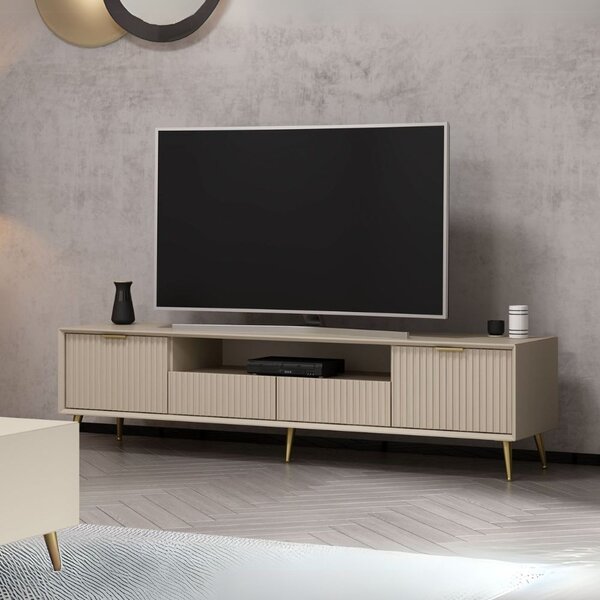 DecHome Mobile TV Moderno 4 Ante 1 Vano a Giorno Dimensioni 180x35x45 cm colore Cashmere - Kale