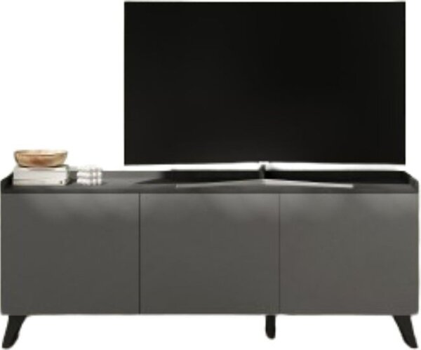 DecHome Mobile TV Moderno 3 Ante in Metallo Dimensioni 181x42x72 cm colore Ardesia - Polan