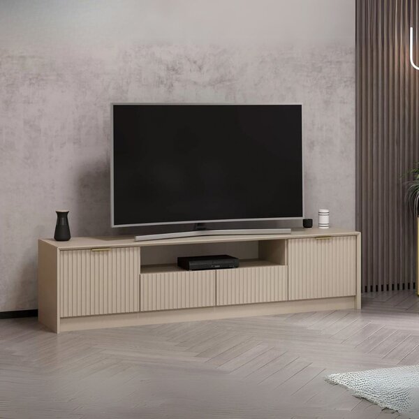 DecHome Mobile TV Moderno 4 Ante 1 Vano a Giorno Dimensioni 180x35x45 cm colore Cashmere - Kale