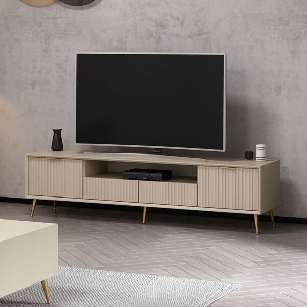 DecHome Mobile TV Moderno 4 Ante 1 Vano a Giorno Dimensioni 180x35x45 cm colore Cashmere - Kale
