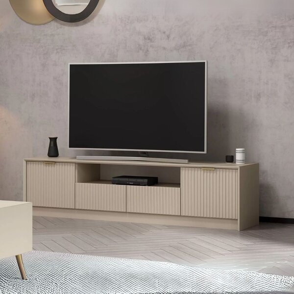 DecHome Mobile TV Moderno 4 Ante 1 Vano a Giorno Dimensioni 180x35x45 cm colore Cashmere - Kale