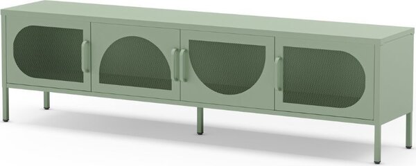 DecHome Mobile TV Moderno 4 Ante in Metallo Dimensioni 180x35x50 cm colore Verde - Tayra