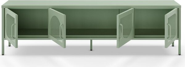 DecHome Mobile TV Moderno 4 Ante in Metallo Dimensioni 180x35x50 cm colore Verde - Tayra