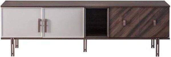 DecHome Mobile TV Moderno 4 Ante 1 Vano a Giorno Dimensioni 195x47,6x60 cm colore Legno Mozambik - Merlin