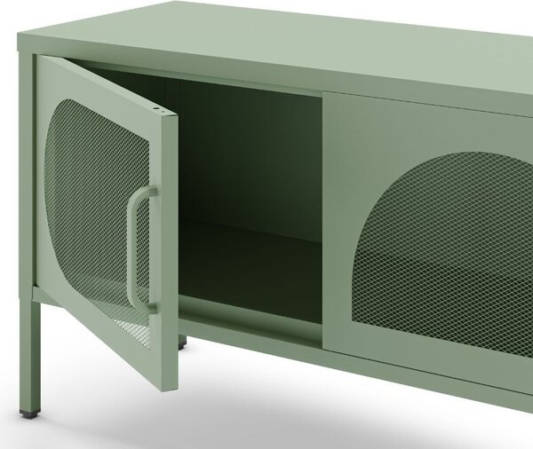 DecHome Mobile TV Moderno 4 Ante in Metallo Dimensioni 180x35x50 cm colore Verde - Tayra