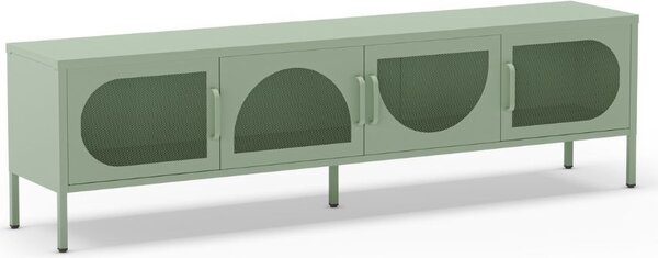 DecHome Mobile TV Moderno 4 Ante in Metallo Dimensioni 180x35x50 cm colore Verde - Tayra