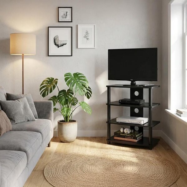 Ciatti Mobile TV Moderno 4 Mensole Dimensioni 60x38,8x70 cm colore Nero Laccato