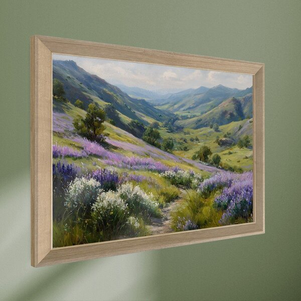 Dipinto stampato con cornice inclusa 75x56 cm Violet Hills – Styler