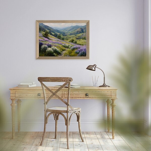 Dipinto stampato con cornice inclusa 75x56 cm Violet Hills – Styler