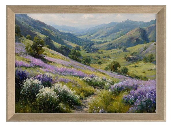 Dipinto stampato con cornice inclusa 75x56 cm Violet Hills – Styler