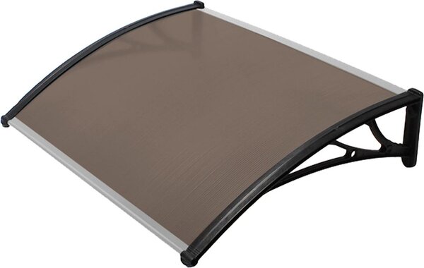 Kasart Pensilina da Esterno in Policarbonato e ABS Tettoia per Esterno 100x80 cm colore Marrone