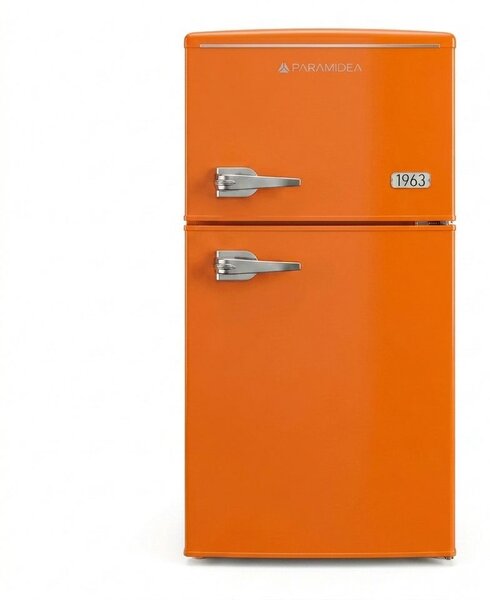 PYRAMIDEA Frigorifero Doppia Porta Capacit 100 Litri Classe energetica E Raffreddamento Statico colore Arancio - MAMBO105O