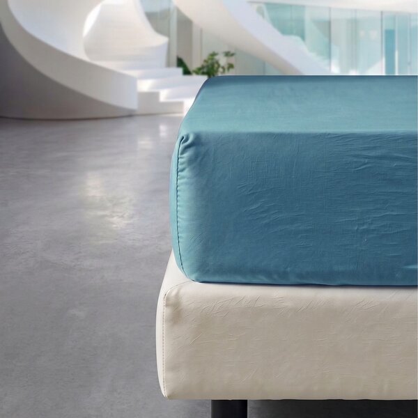 Completo Lenzuola MATRIMONIALE - 250X290 175X205 2 FEDERE 50X80 Metropolitan BLUE Percalle Caleffi