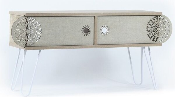 DecHome Mobile TV Scandinavo 2 Ante Dimensioni 106x30x48 cm colore Rovere - Illia