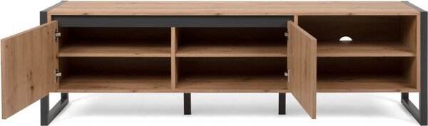 DecHome Mobile TV Scandinavo 2 Ante 2 Vani a Giorno in Legno Dimensioni 160x40x55 cm colore Quercia - Denver