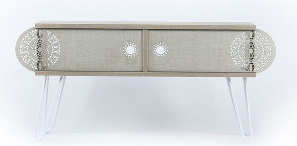 DecHome Mobile TV Scandinavo 2 Ante Dimensioni 106x30x48 cm colore Rovere - Illia