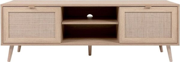 DecHome Mobile TV Scandinavo 2 Ante 2 Vani a Giorno in Legno Dimensioni 150x40x52 cm colore Quercia - Bali