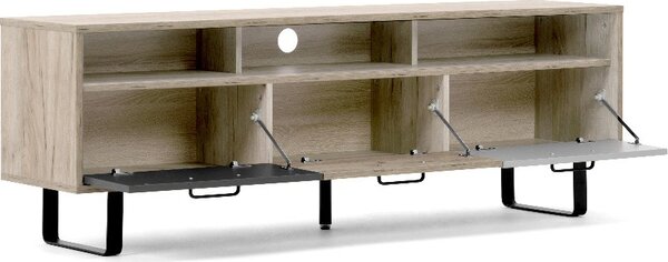 DecHome Mobile TV Scandinavo 3 Ante 3 Vani a Giorno in Legno Dimensioni 163x53x35 cm colore Rovere Naturale - Orlando