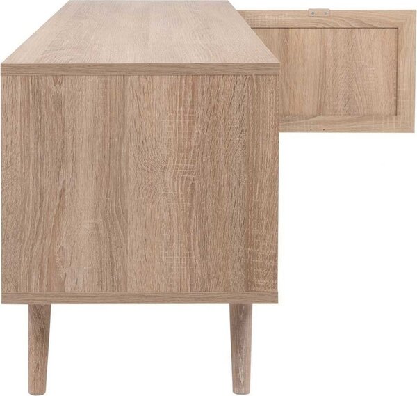 DecHome Mobile TV Scandinavo 2 Ante 2 Vani a Giorno in Legno Dimensioni 150x40x52 cm colore Quercia - Bali