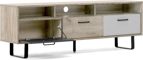 DecHome Mobile TV Scandinavo 3 Ante 3 Vani a Giorno in Legno Dimensioni 163x53x35 cm colore Rovere Naturale - Orlando