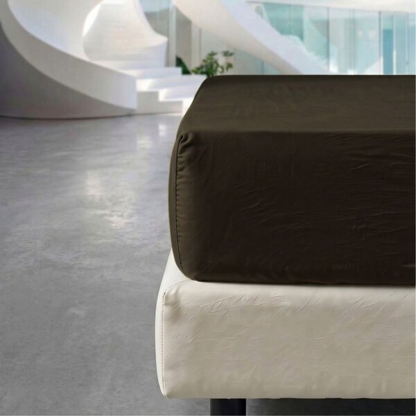 Completo Lenzuola MATRIMONIALE - 250X290 175X205 2 FEDERE 50X80 Moma BROWN Percalle Caleffi