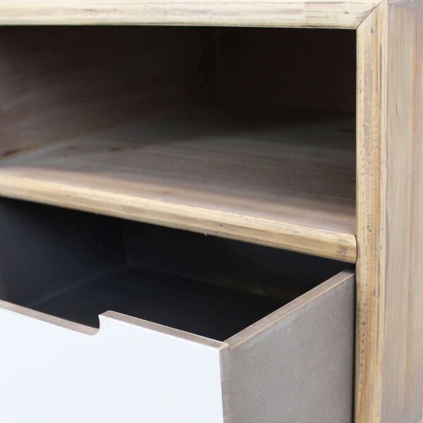 DecHome Mobile TV Scandinavo 3 Cassetti 3 Vani a Giorno Dimensioni 120x35,5x29,5 cm colore Multicolore