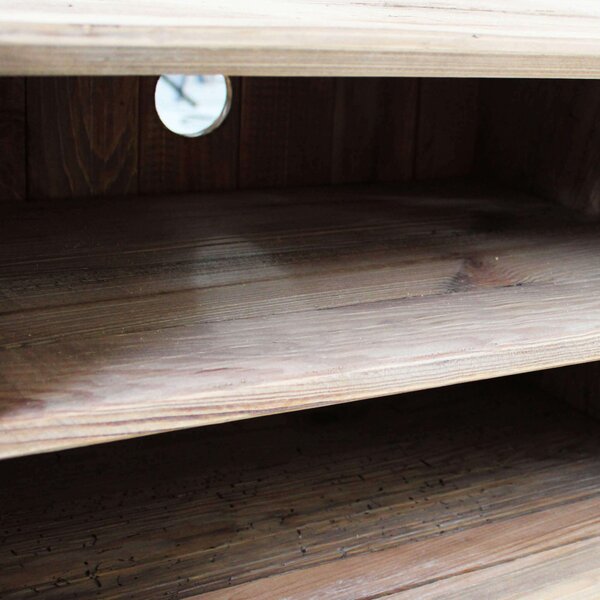 DecHome Mobile TV Scandinavo 4 Cassetti 2 Vani a Giorno in Legno Dimensioni 130x40x48 cm colore Legno