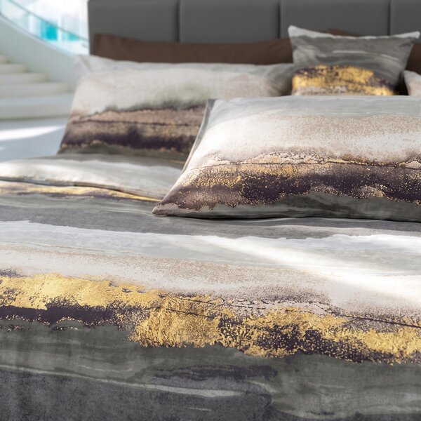Completo Lenzuola MATRIMONIALE - 250X290 175X205 2 FEDERE 50X80 Moma BROWN Percalle Caleffi