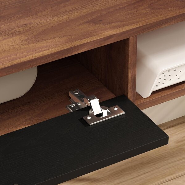 DecHome Mobile TV Sospeso Moderno 1 Anta 2 Vani a Giorno Dimensioni 120x24x16 cm colore Noce