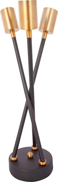 Lampada da tavolo Padiro, dimensioni 20 x 20 x 45 cm, colore nero, materiale: ferro, 3 portalampada aperti, attacco E27