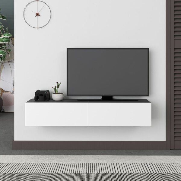 DecHome Mobile TV Sospeso Moderno 2 Ante Dimensioni 135x31,7x25 cm colore Antracite - Francy