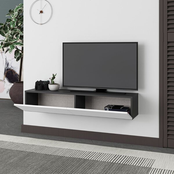 DecHome Mobile TV Sospeso Moderno 2 Ante Dimensioni 135x31,7x25 cm colore Antracite - Francy