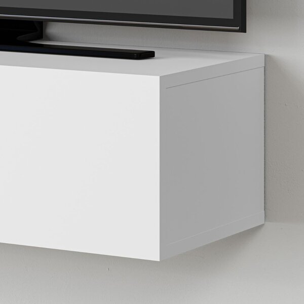 DecHome Mobile TV Sospeso Moderno 2 Ante Dimensioni 135x31,7x25 cm colore Bianco - Francy