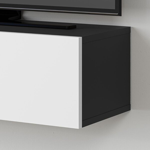 DecHome Mobile TV Sospeso Moderno 2 Ante Dimensioni 135x31,7x25 cm colore Antracite - Francy