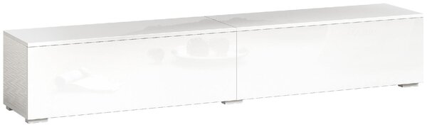 DecHome Mobile TV Sospeso Moderno 2 Ante Dimensioni 180x33x30 cm colore Bianco Lucido