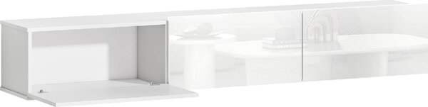 DecHome Mobile TV Sospeso Moderno 3 Ante Dimensioni 180x31,5x29,8 cm colore Bianco Lucido