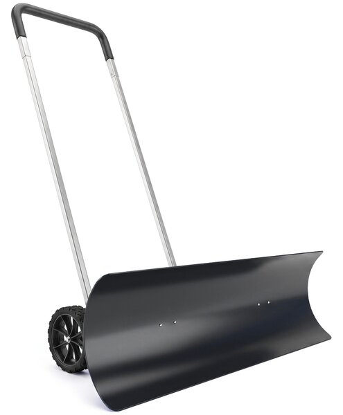Outsunny Pala da neve 95 cm extra larga in alluminio antiscivolo, angolata, con ruote regolabili | Aosom Italy