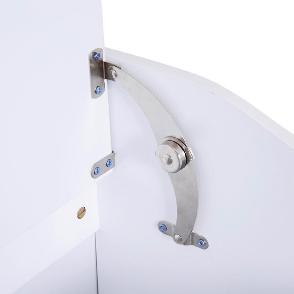 DecHome Mobiletto in Legno Portabiancheria colore Bianco con Decoro Intagliato 55x34x58 cm