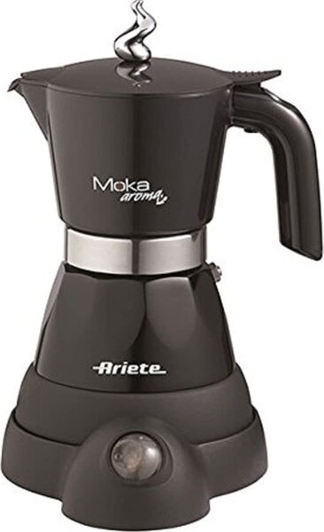 Ariete Moka Aroma Elettrica 1358 Caffettiera elettrica Moka 2 o 4 Tazze Caff Macinato in Polvere colore Nero - 00M135811AR0