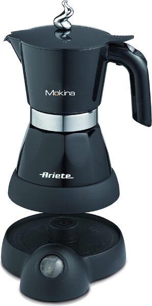 Ariete Moka Aroma Elettrica 1358 Caffettiera elettrica Moka 2 o 4 Tazze Caff Macinato in Polvere colore Nero - 00M135811AR0