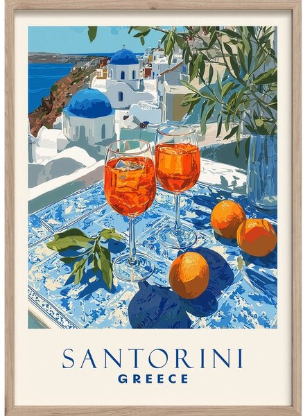 Dipinto stampato con cornice inclusa 50x70 cm Santorini – Styler