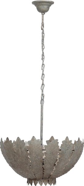 Lampada a sospensione Padiro, 77 x 77 x 31 cm, color champagne, realizzata in ferro, con motivo a foglia