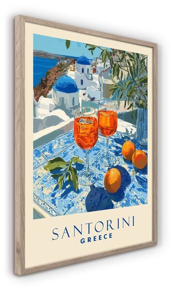 Dipinto stampato con cornice inclusa 50x70 cm Santorini – Styler