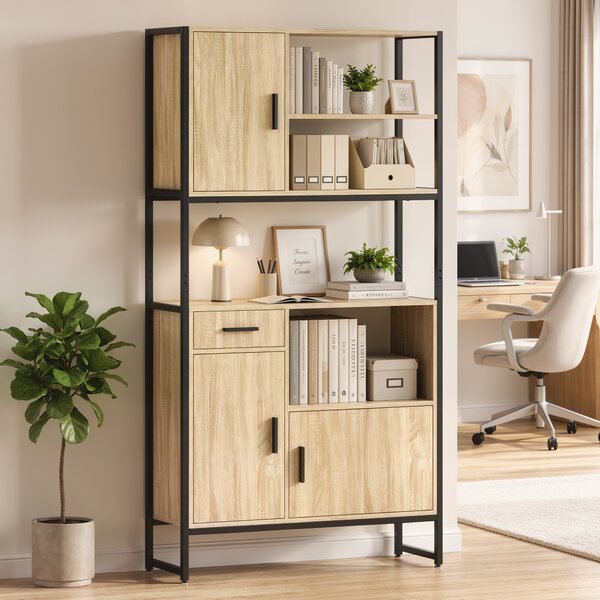 HOMCOM Armadio da cucina con 3 ante soft-close, cassetto, piano di lavoro e nicchie, legno | Aosom Italy