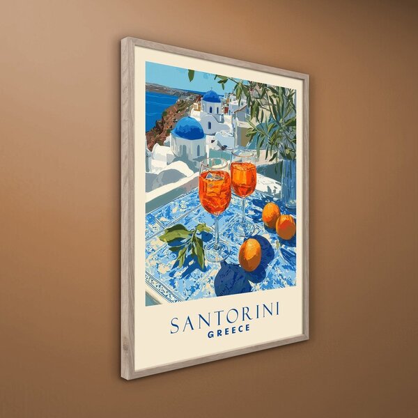 Dipinto stampato con cornice inclusa 50x70 cm Santorini – Styler