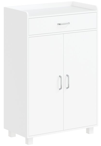 HOMCOM Scarpiera con cassetto, 5 ripiani regolabili per 6 paia di scarpe, 62,5x35x95 cm, bianco | Aosom Italy