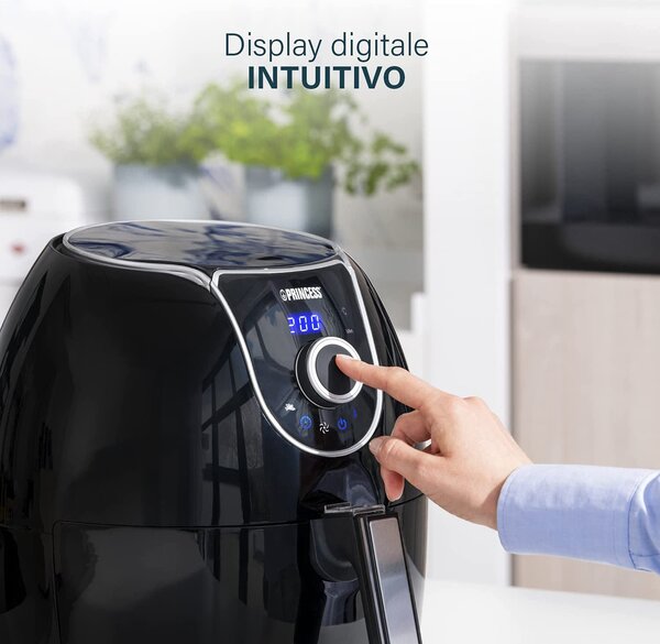 PRINCESS OUTLET - Friggitrice ad Aria Capacit 5.2 Litri Potenza 1700 Watt 8 Programmi colore Nero - 01.182055.01.001