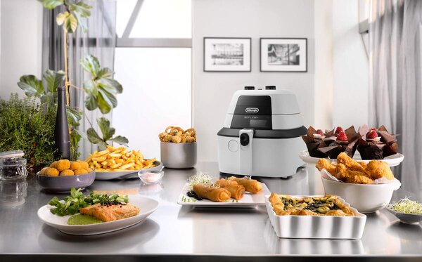 De Longhi OUTLET - Friggitrice ad Aria Capacit 4 Litri Potenza 1400 Watt 1.25 Kg Funzione Cottura Griglia colore Bianco - FH2133 IdealFry