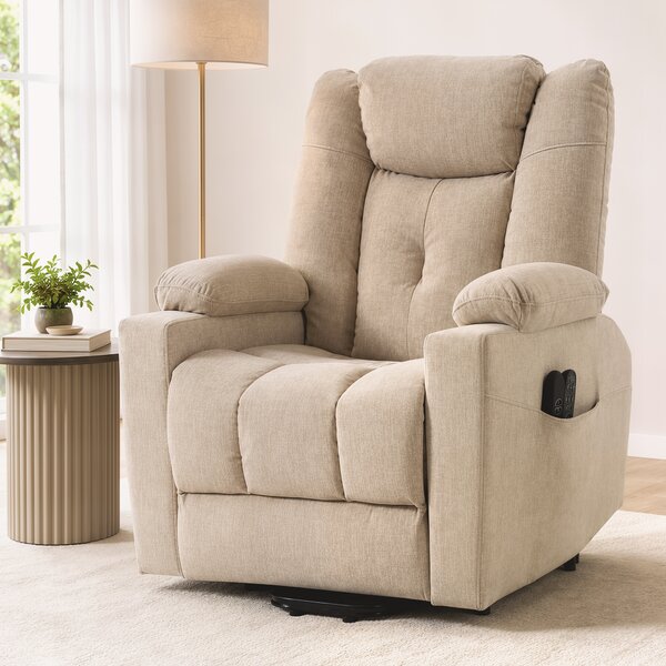 HOMCOM Poltrona relax elettrica alzapersona con massaggio, calore e velluto, bianco crema | Aosom Italy