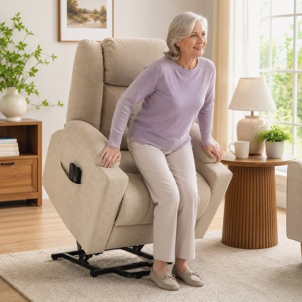 HOMCOM Poltrona relax elettrica alzapersona con massaggio, calore e velluto, bianco crema | Aosom Italy